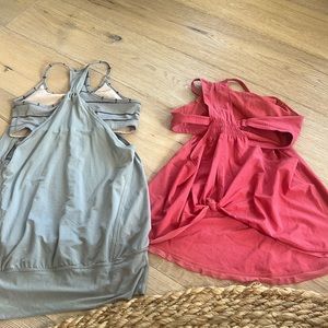 2 size 6 Lululemon tanks with bras